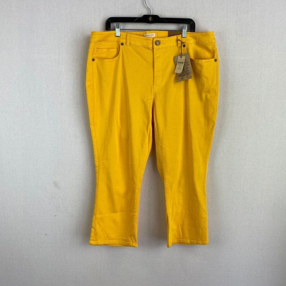COLDWATER CREEK Cropped Yellow Jeans NWT